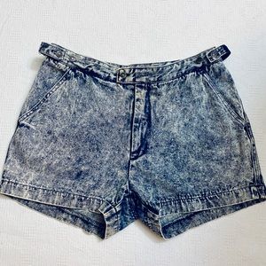 Vintage Acid Wash High Rise Denim Shorts